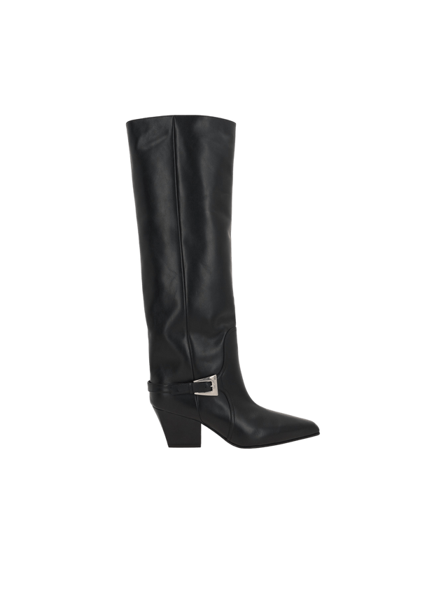 Jane Buckle Smooth Leather Boots-PARIS TEXAS-JOHN JULIA