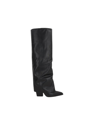 Jane Smooth Leather Fold-Over Boots-PARIS TEXAS-JOHN JULIA