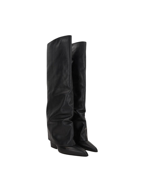 Jane Smooth Leather Fold-Over Boots-PARIS TEXAS-JOHN JULIA