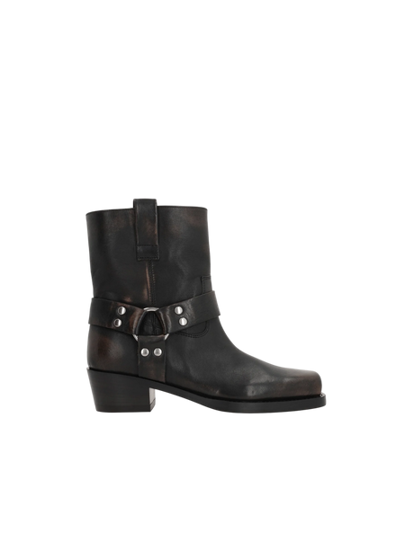 Roxy Vintage Leather Ankle Boots-PARIS TEXAS-JOHN JULIA