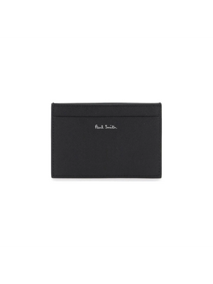 Black and Signature Stripe Balloon Genuine Leather Card Holder PAUL SMITH JOHN JULIA.