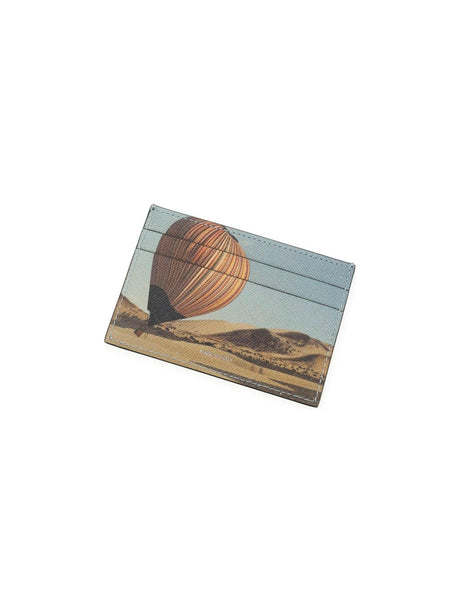 Black and Signature Stripe Balloon Genuine Leather Card Holder PAUL SMITH JOHN JULIA.