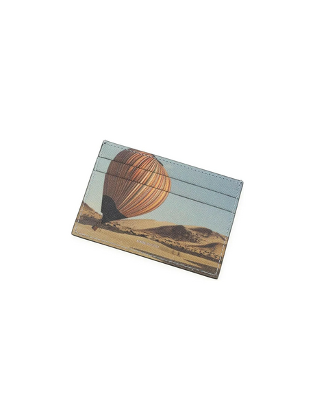 Black and Signature Stripe Balloon Genuine Leather Card Holder PAUL SMITH JOHN JULIA.