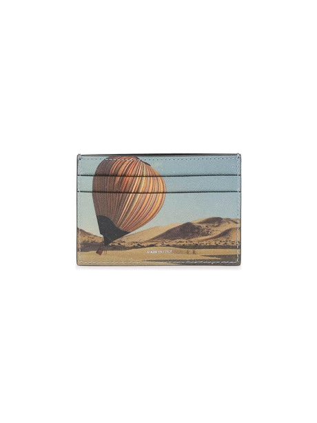 Black and Signature Stripe Balloon Genuine Leather Card Holder PAUL SMITH JOHN JULIA.