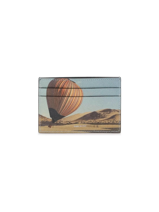 Black and Signature Stripe Balloon Genuine Leather Card Holder PAUL SMITH JOHN JULIA.