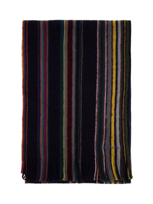 PAUL SMITH-Multicolored Striped Wool Scarf-JOHN JULIA