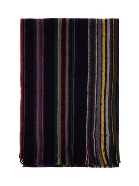 PAUL SMITH-Multicolored Striped Wool Scarf-JOHN JULIA