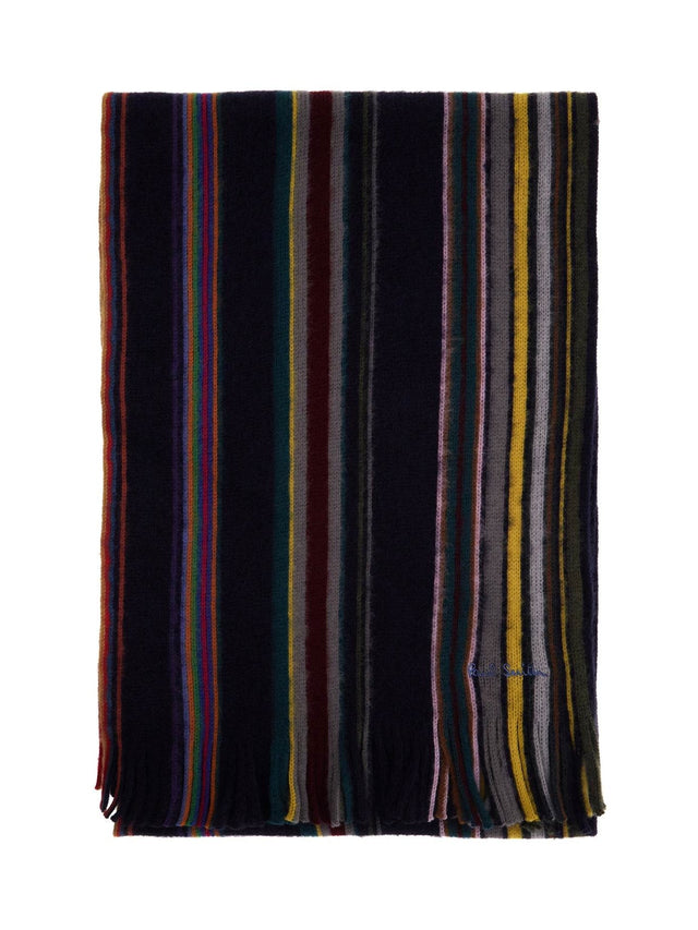 PAUL SMITH-Multicolored Striped Wool Scarf-JOHN JULIA