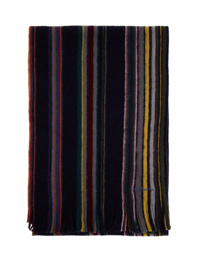 PAUL SMITH-Multicolored Striped Wool Scarf-JOHN JULIA