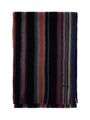 Multicolored Striped Wool Scarf