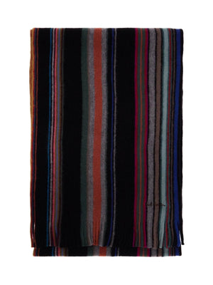 Multicolored Striped Wool Scarf