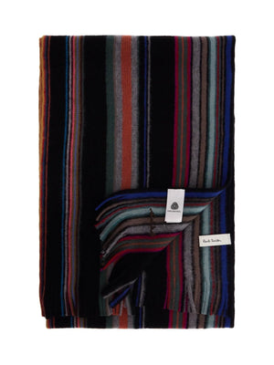 Multicolored Striped Wool Scarf