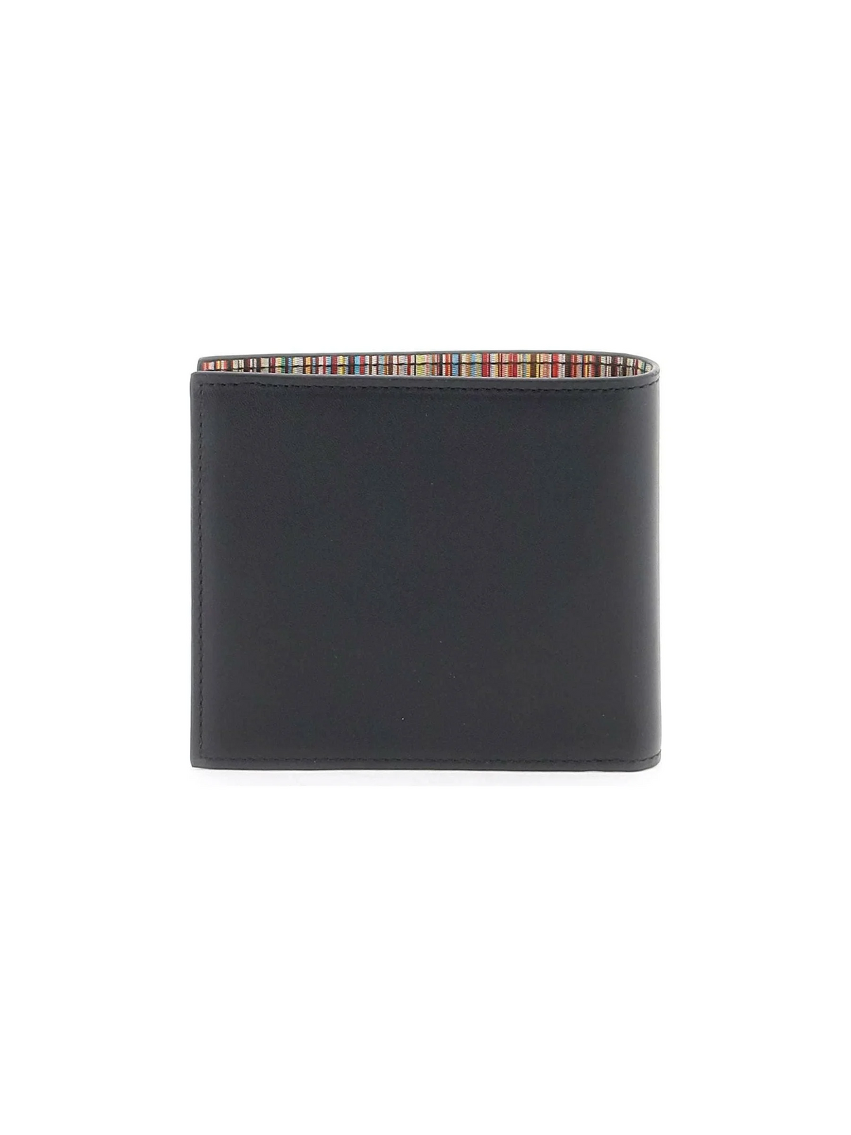 Black Signature Stripe Bi-Fold Leather Wallet PAUL SMITH JOHN JULIA.