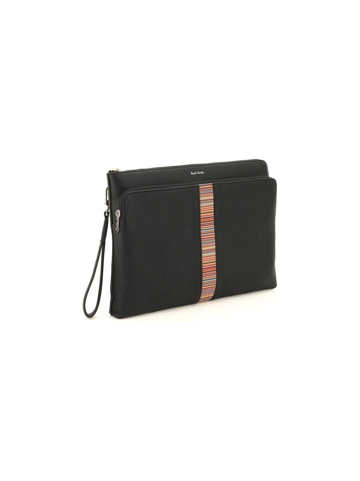 Signture Stripe Leather Pouch