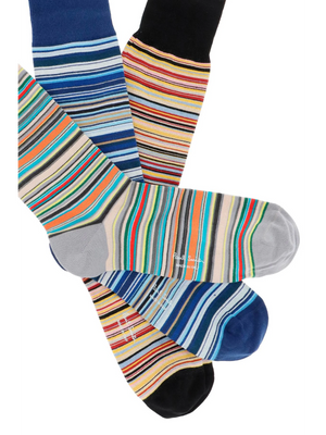 Signature Stripe Cotton Socks-Paul Smith-JOHN JULIA