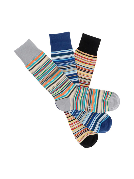 Signature Stripe Cotton Socks-Paul Smith-JOHN JULIA