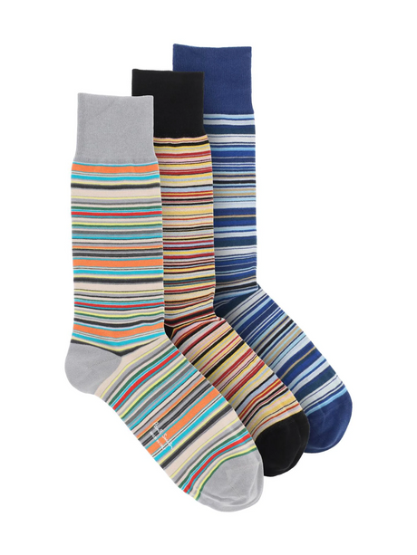 Signature Stripe Cotton Socks-Paul Smith-JOHN JULIA