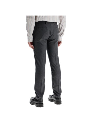 Slim Fit Flannel Trousers In Eight