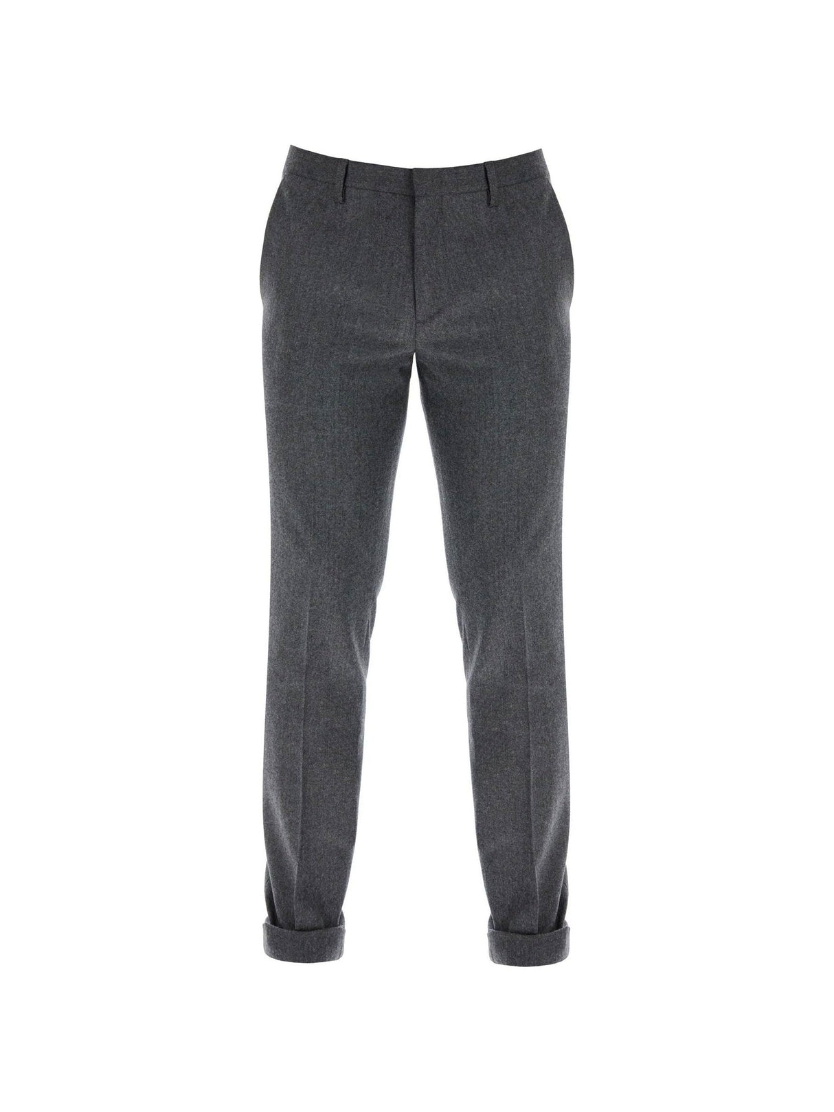 Slim Fit Flannel Trousers In Eight