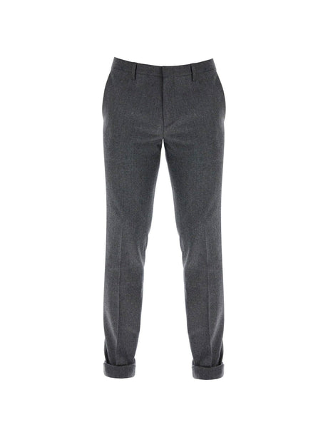 Slim Fit Flannel Trousers In Eight