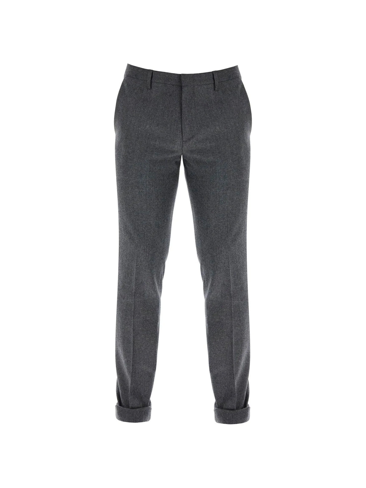 Slim Fit Flannel Trousers In Eight