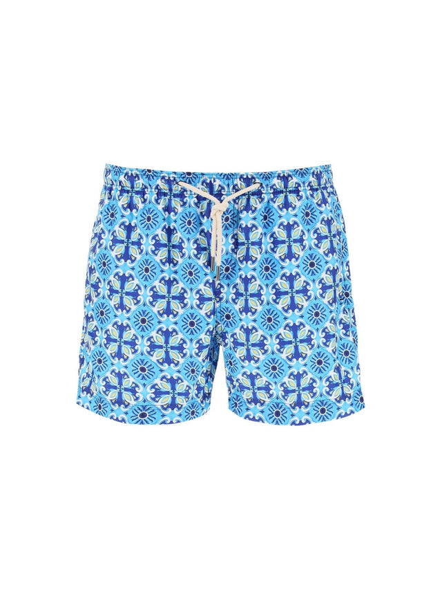 PENINSULA-Recycled Amalfi Print Swim Shorts-JOHN JULIA