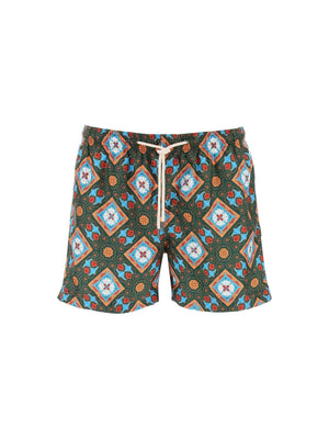 Recycled Positano Print Swim Shorts