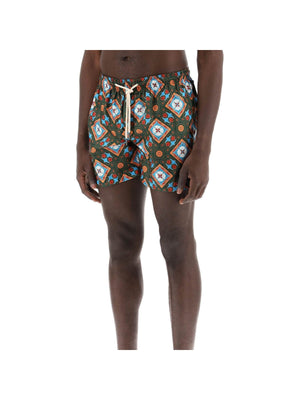 Recycled Positano Print Swim Shorts - Men > Clothing > Underwear and Beachwear > Beachwear