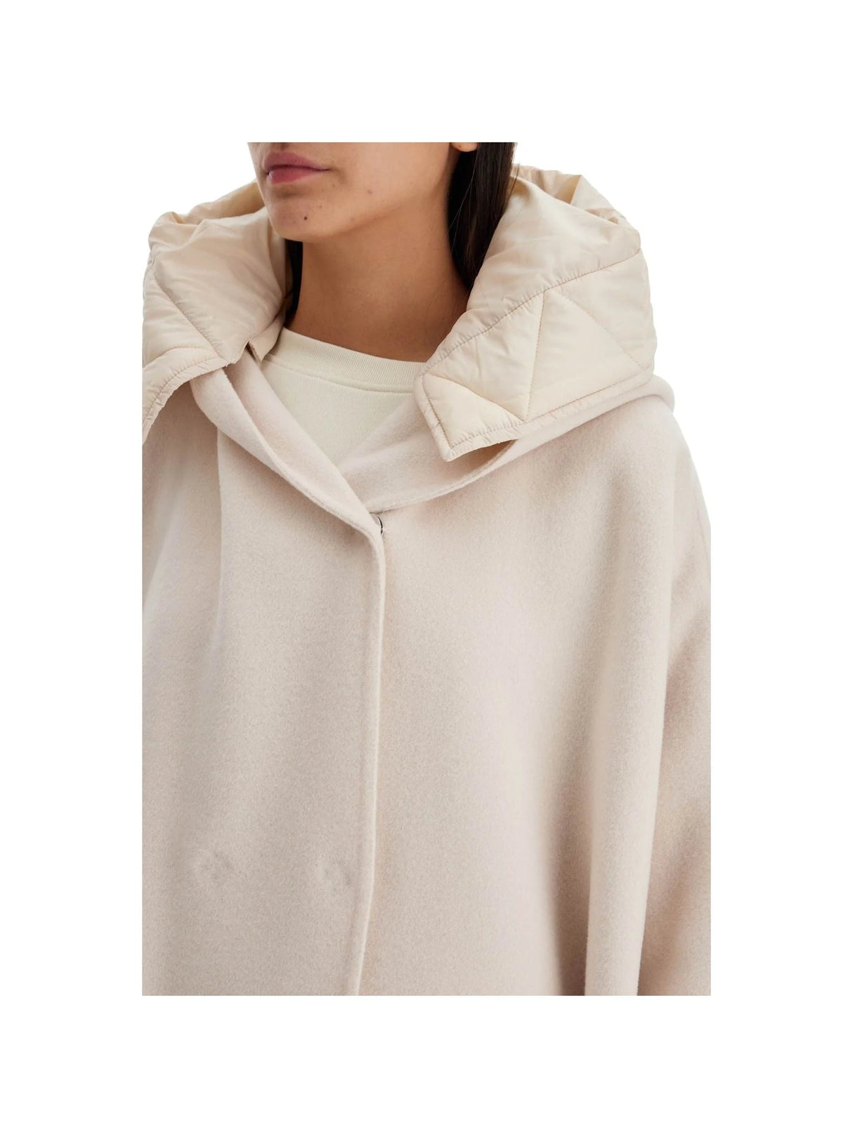 PINKO-Double-Faced Wool Hooded Cape-JOHN JULIA