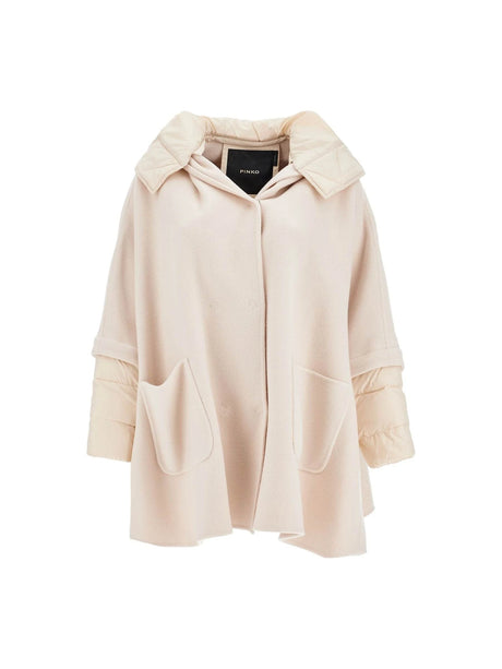 PINKO-Double-Faced Wool Hooded Cape-JOHN JULIA