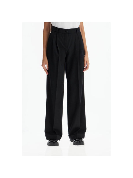 PINKO-Twill Wide Leg Trousers In Pal -JOHN JULIA.