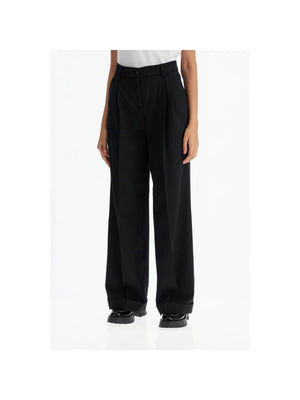 PINKO-Twill Wide Leg Trousers In Pal -JOHN JULIA.