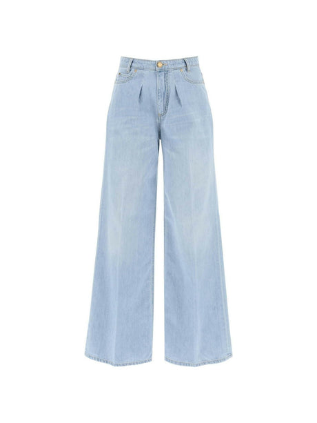 PINKO-Wide-Leg Vintage-Washed Cotton Jeans-JOHN JULIA