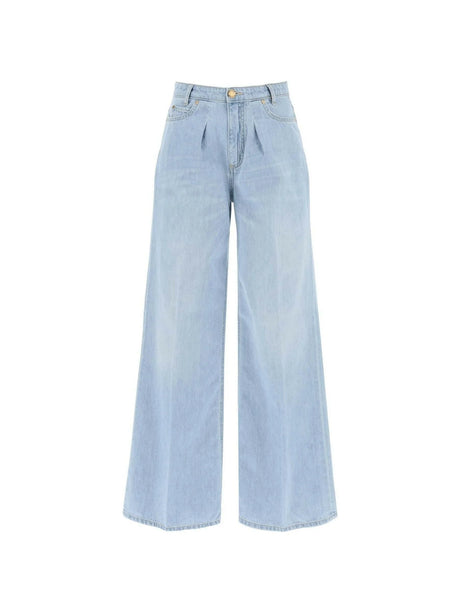 PINKO-Wide-Leg Vintage-Washed Cotton Jeans-JOHN JULIA