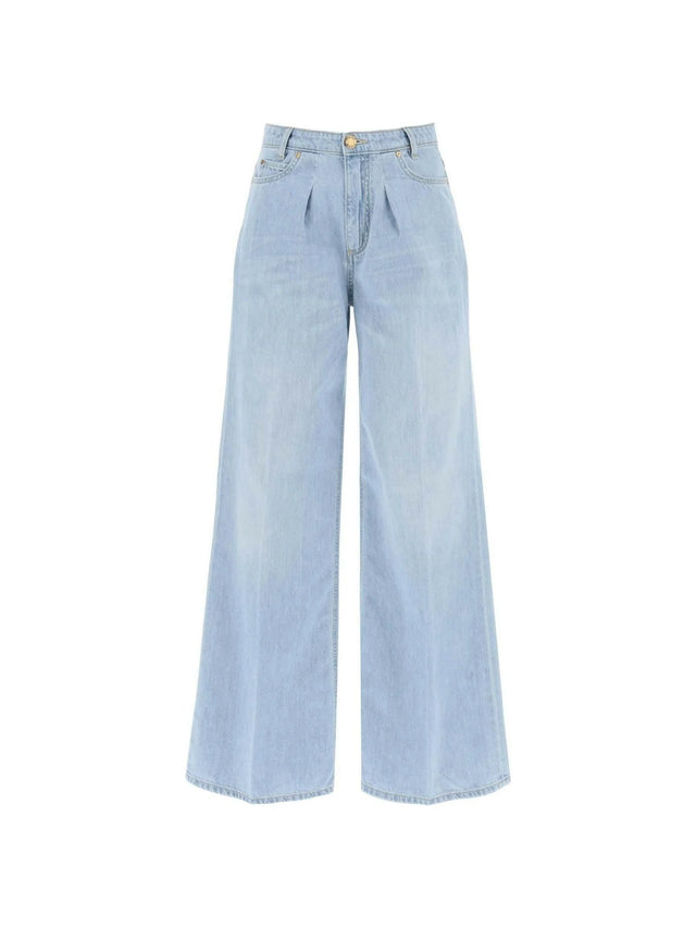 PINKO-Wide-Leg Vintage-Washed Cotton Jeans-JOHN JULIA