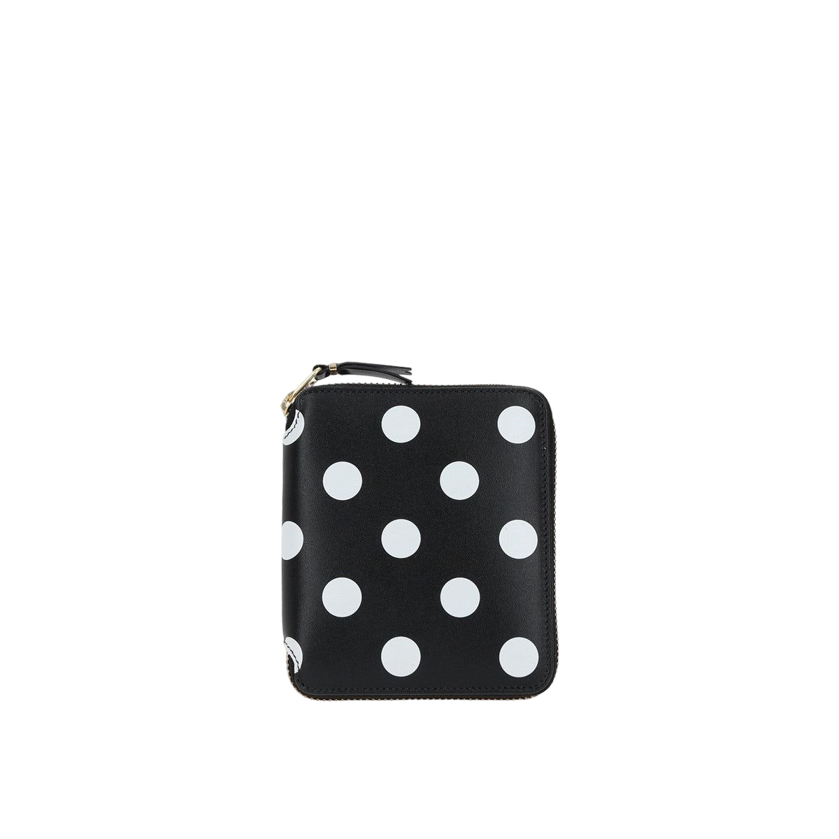 Polka Dot Print Smooth Leather Zip-Around Wallet-COMME des GARCONS WALLET-JOHN JULIA