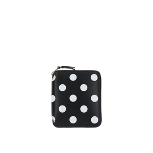 Polka Dot Print Smooth Leather Zip-Around Wallet-COMME des GARCONS WALLET-JOHN JULIA