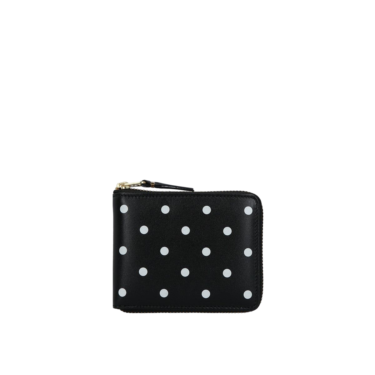 Polka Dots Printed Smooth Leather Zip-Around Wallet-COMME des GARCONS WALLET-JOHN JULIA