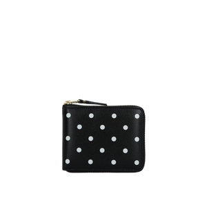 Polka Dots Printed Smooth Leather Zip-Around Wallet-COMME des GARCONS WALLET-JOHN JULIA