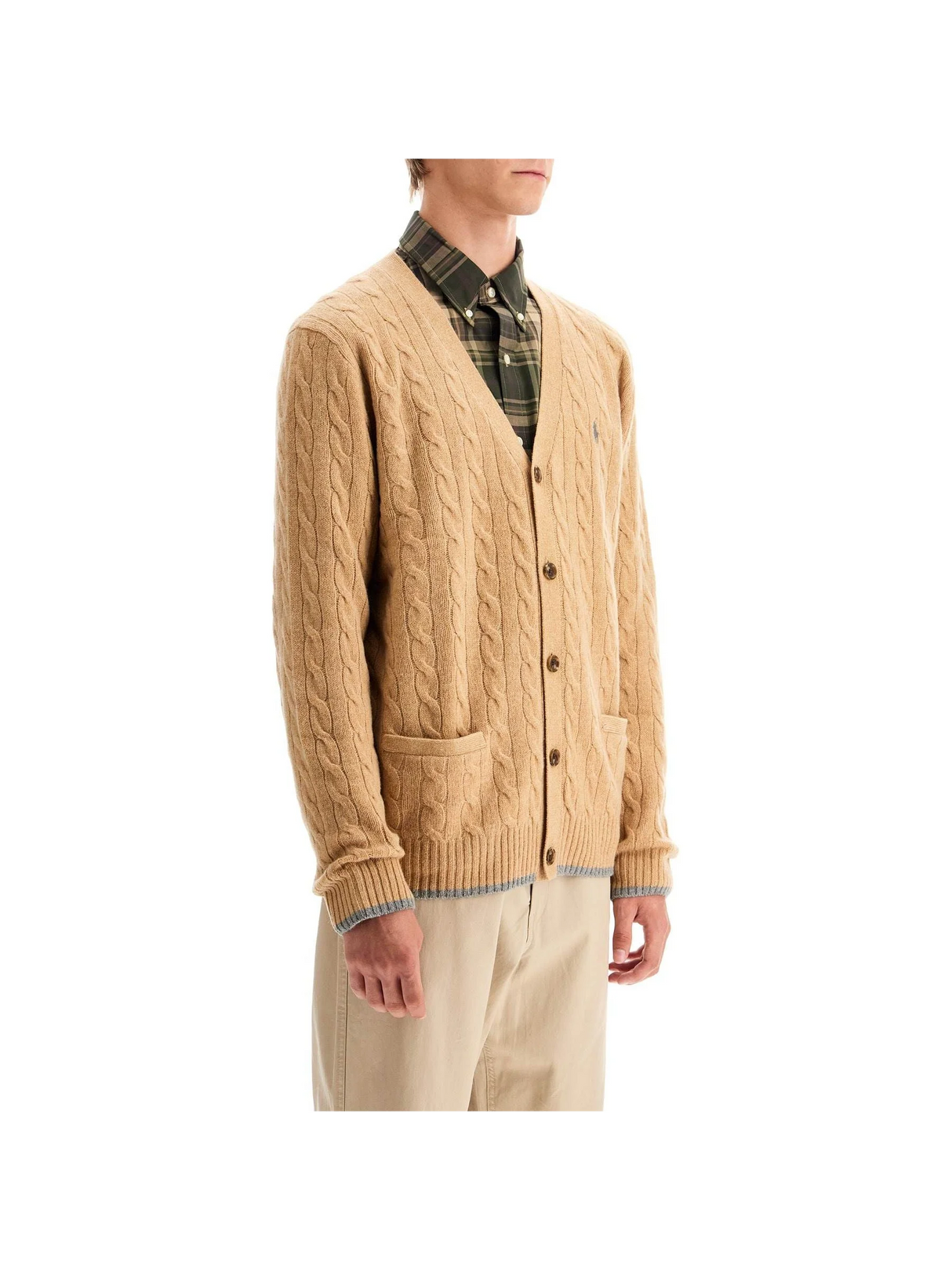 Braided Wool Cashmere Cardigan