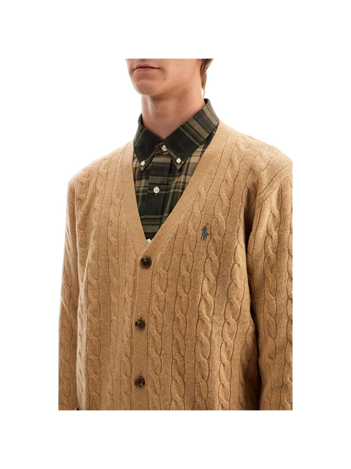 Braided Wool Cashmere Cardigan