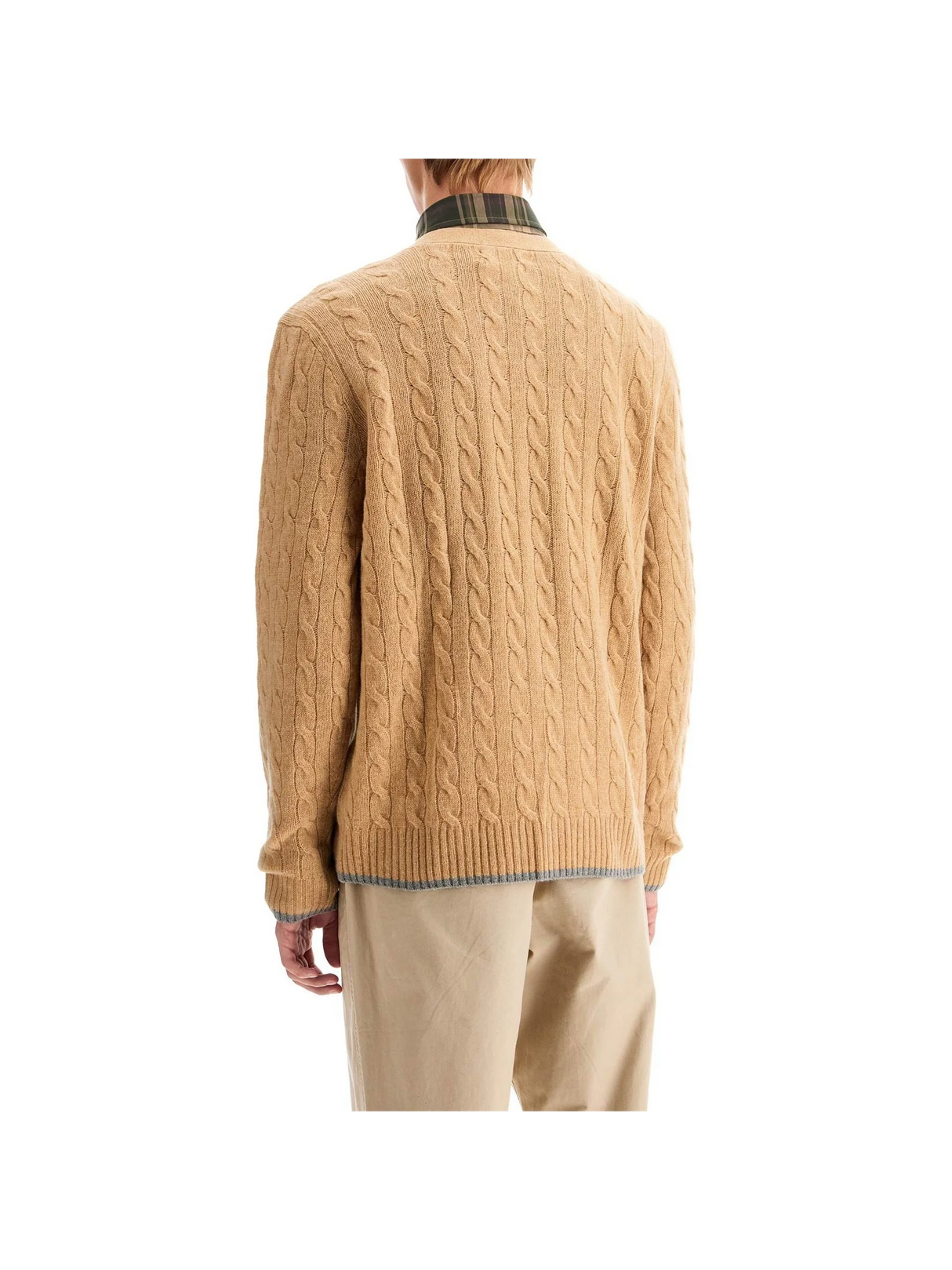 Braided Wool Cashmere Cardigan