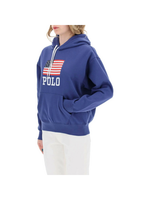 Charter Blue American Flag Cotton Hoodie.