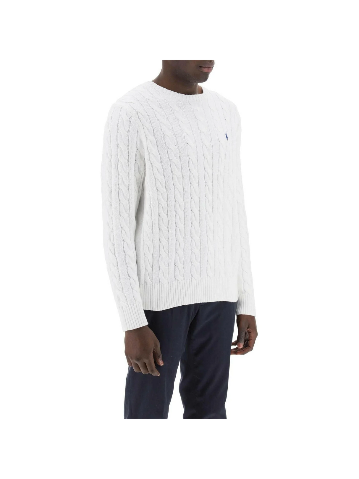 White Cotton Cable Knit Sweater POLO RALPH LAUREN JOHN JULIA.