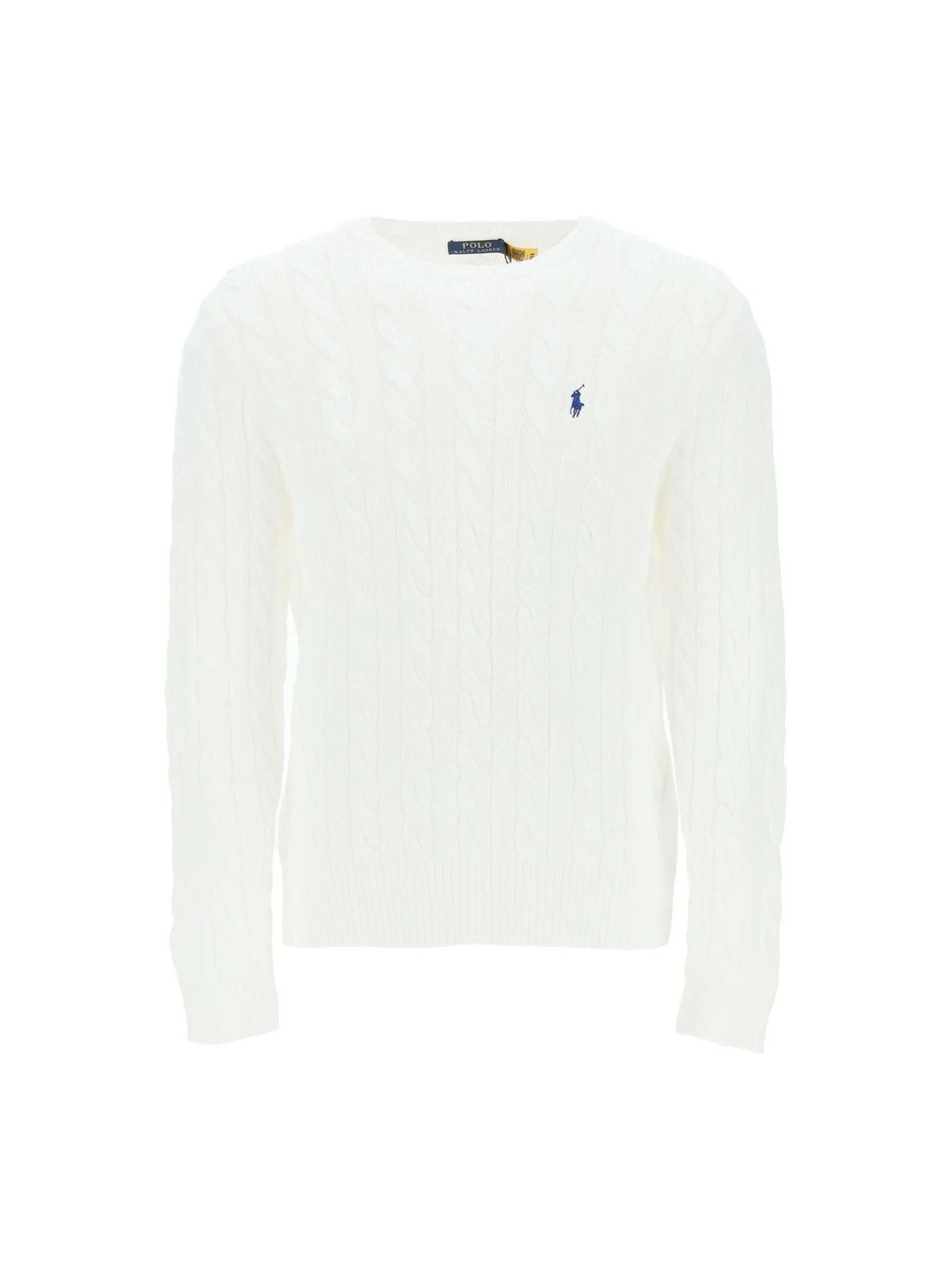 White Cotton Cable Knit Sweater POLO RALPH LAUREN JOHN JULIA.