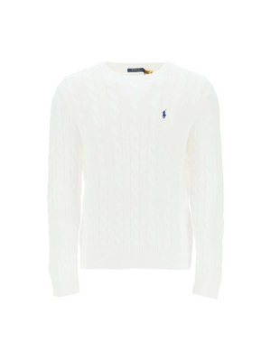 White Cotton Cable Knit Sweater POLO RALPH LAUREN JOHN JULIA.