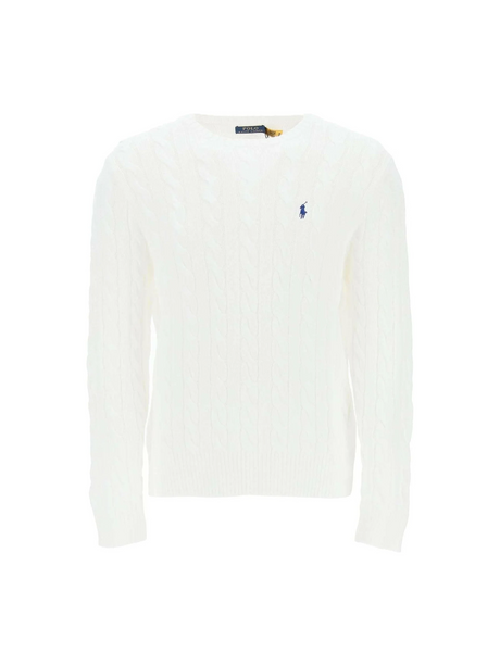 White Cotton Cable Knit Sweater POLO RALPH LAUREN JOHN JULIA.