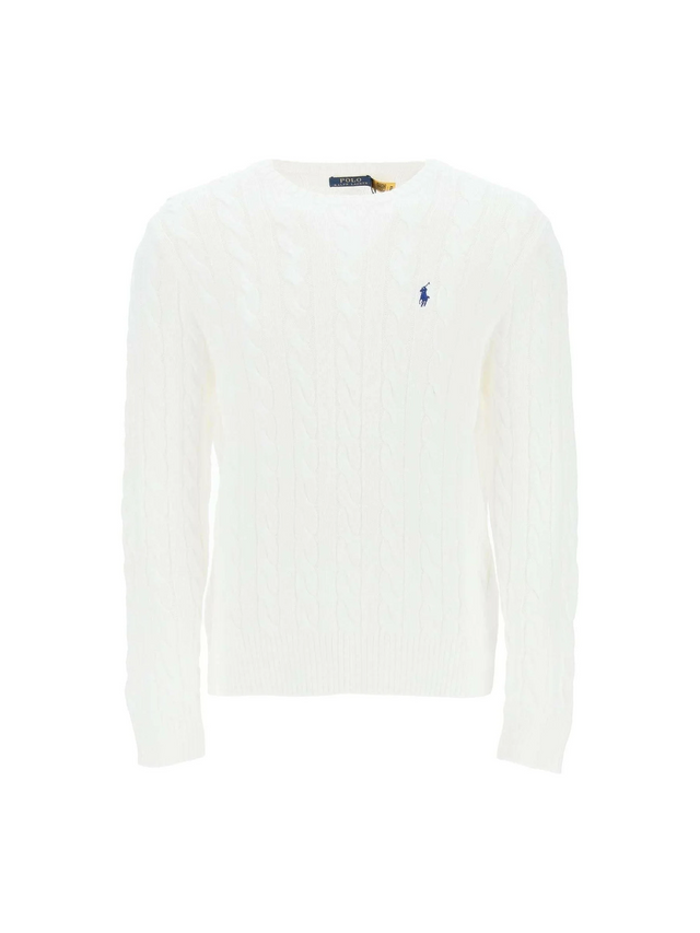 White Cotton Cable Knit Sweater POLO RALPH LAUREN JOHN JULIA.