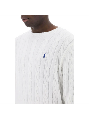 White Cotton Cable Knit Sweater POLO RALPH LAUREN JOHN JULIA.