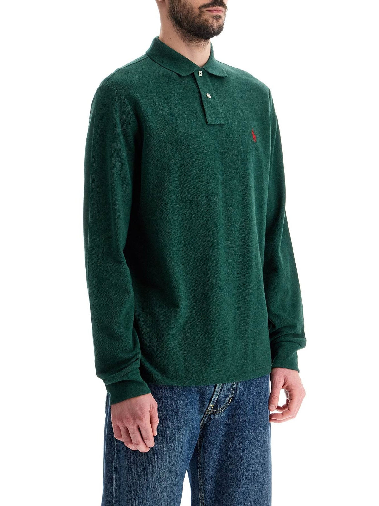 Custom Slim Fit Long Sleeve Polo Shirt